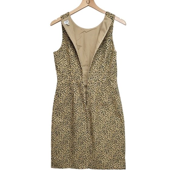 J Crew Womens Size 4 Leopard Print Sleeveless Sheath Dress Minimalist Classic - Picture 4 of 7